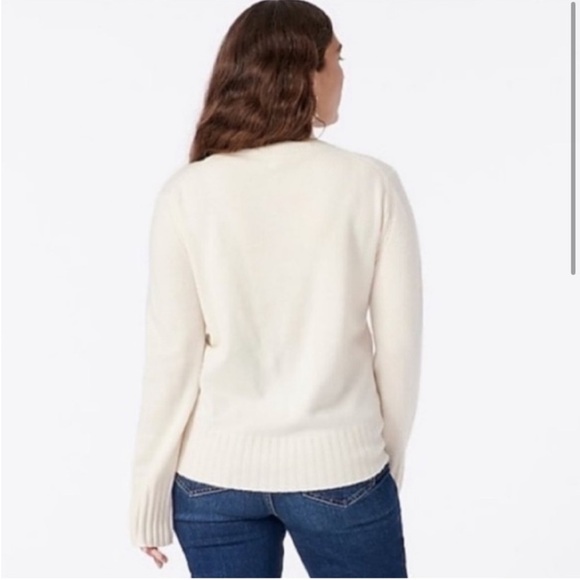 J.Crew 2X 100% Cashmere Mockneck Sweater 0560 plus size cream ivory - Picture 2 of 11